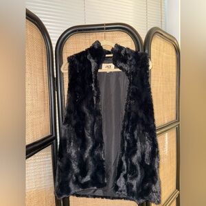 Black fur vest